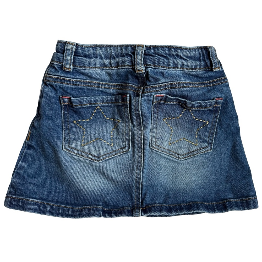 Boden Blue Denim Skirt with Star Detail